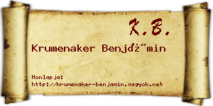 Krumenaker Benjámin névjegykártya