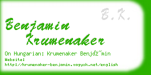 benjamin krumenaker business card